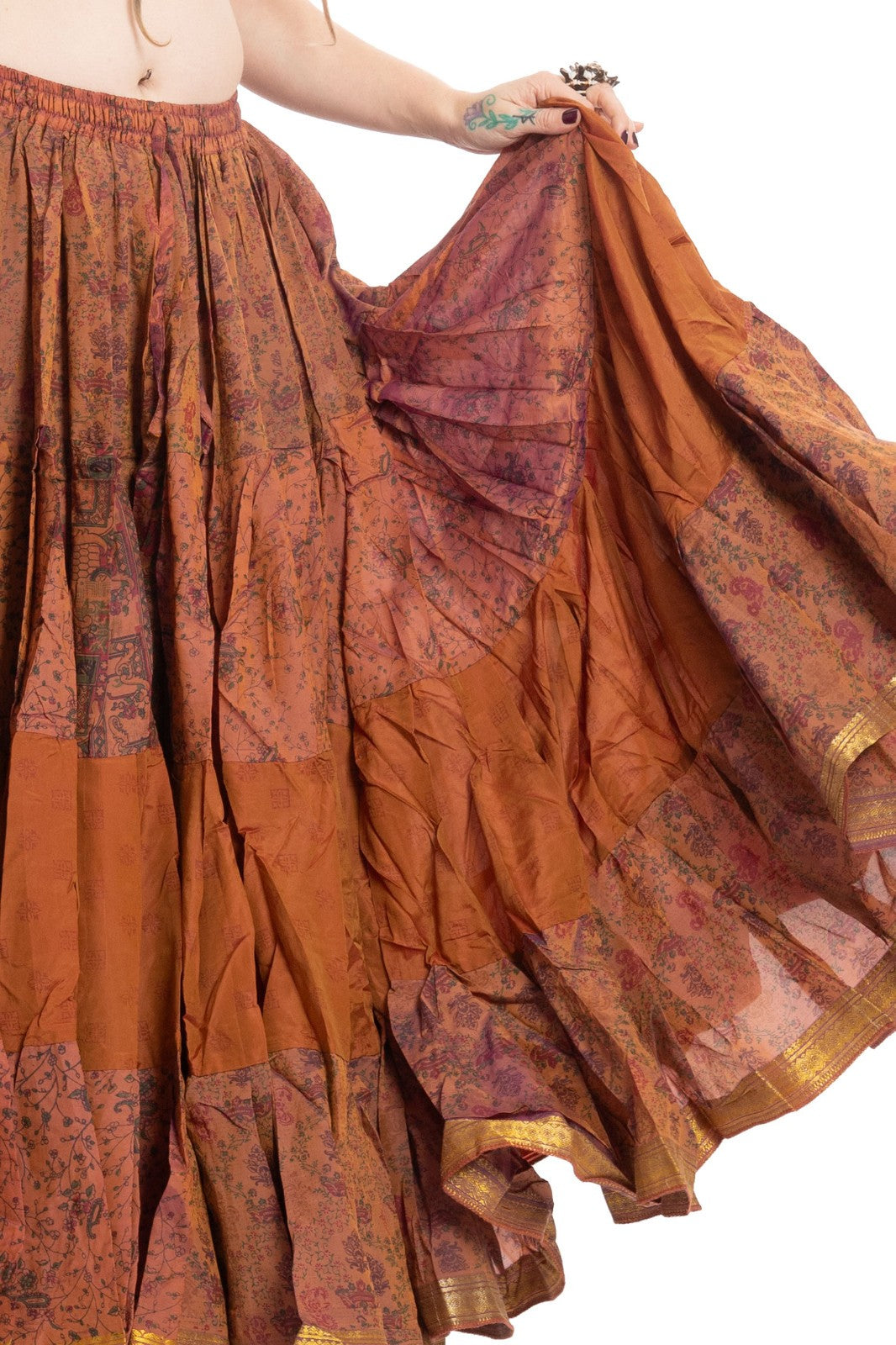 Long Upcycled Belly Dance Ats Skirt