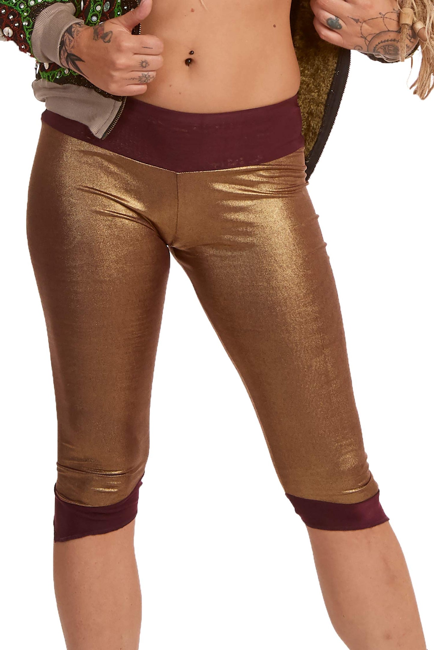 Festival Fairy Rave Tights, Metallic Cropped Pixie Tights - Fairy Tights (ROKFLEG) by Altshop UK