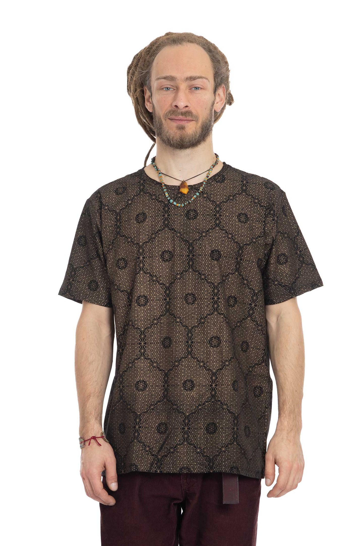 Mens Geometric Tee Shirt, Shipibo Ayahuasca Teeshirt - Geo Tee (ROKGET) by Altshop UK