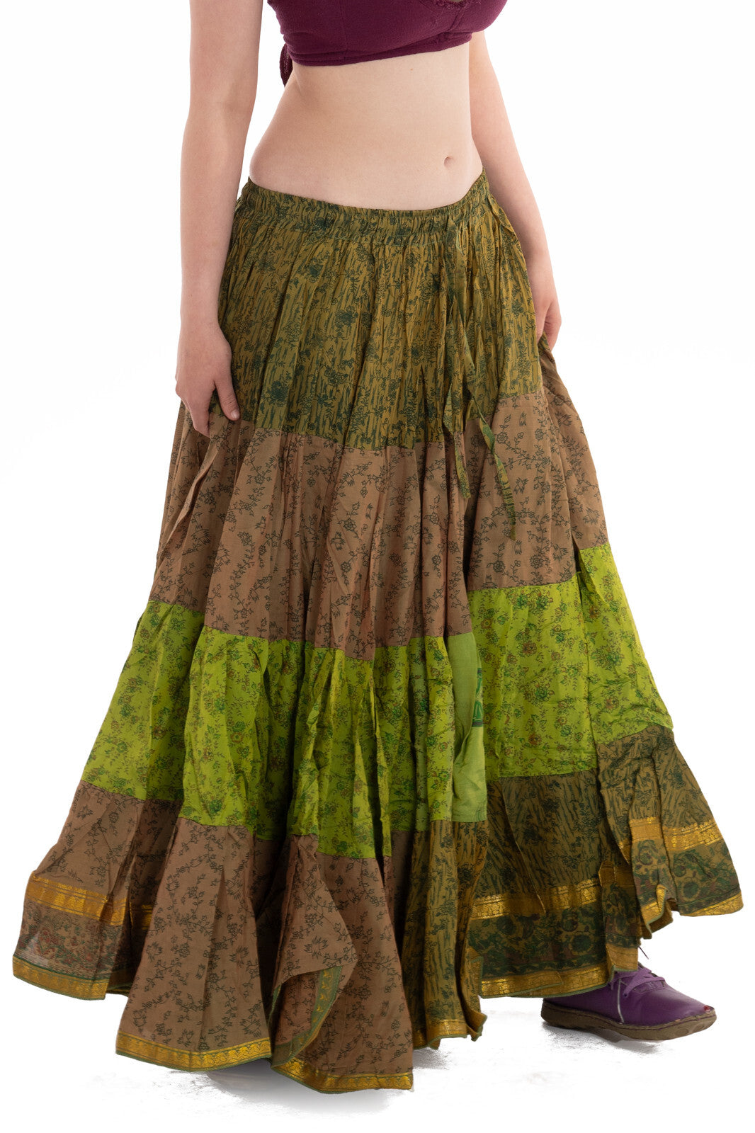 Long Upcycled Belly Dance Ats Skirt