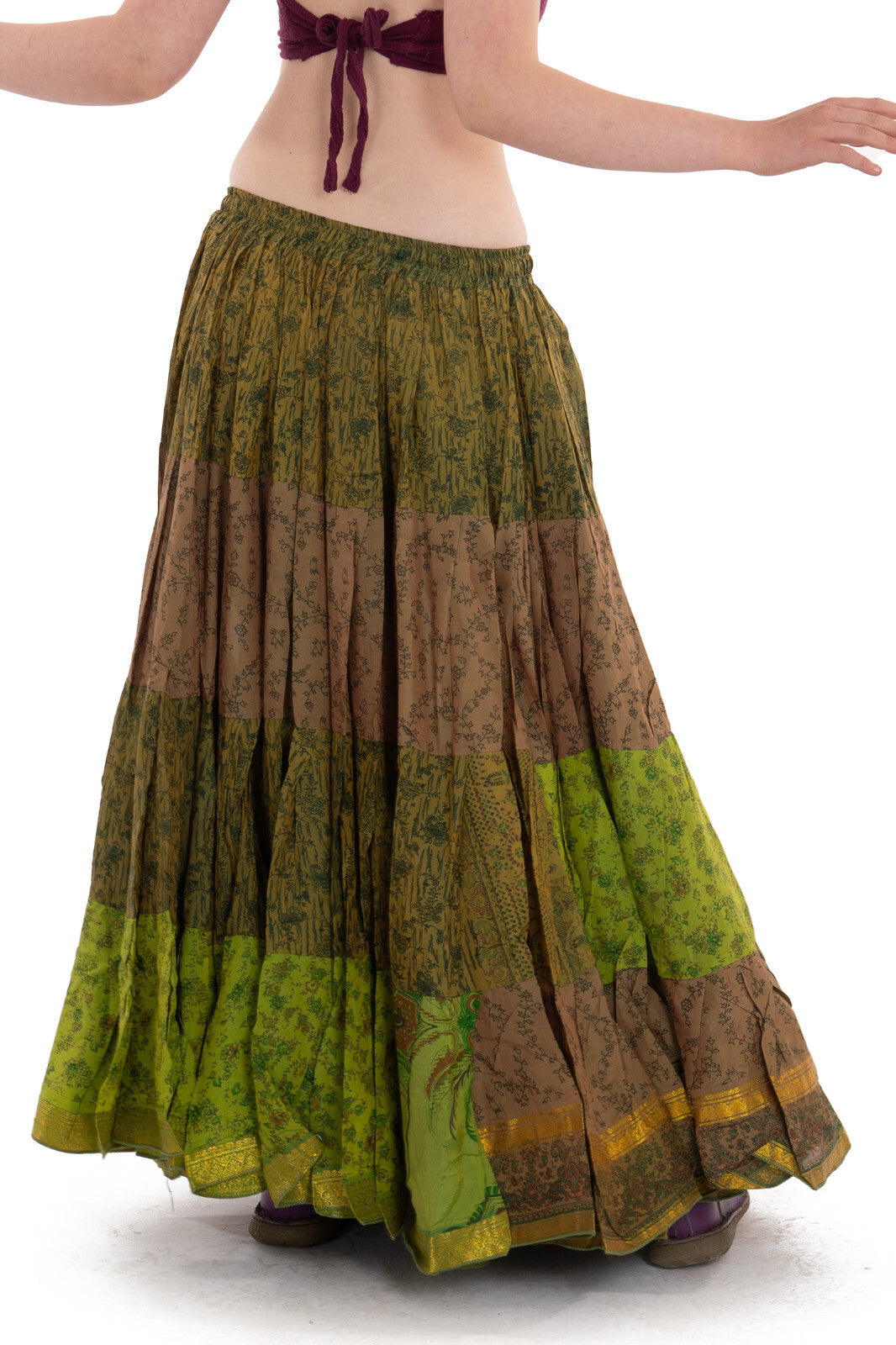 Long Upcycled Belly Dance Ats Skirt