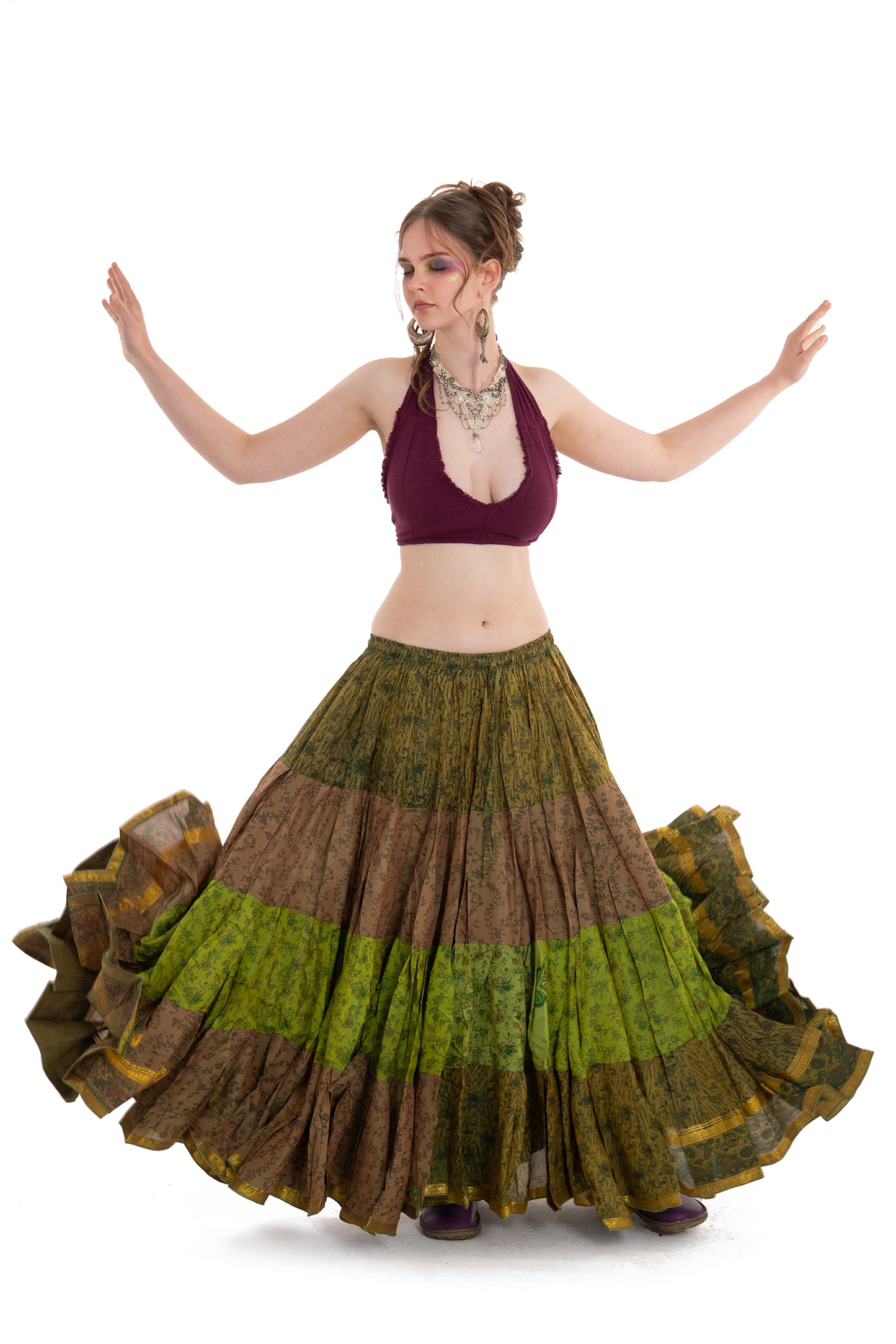 Long Upcycled Belly Dance ATS Skirt