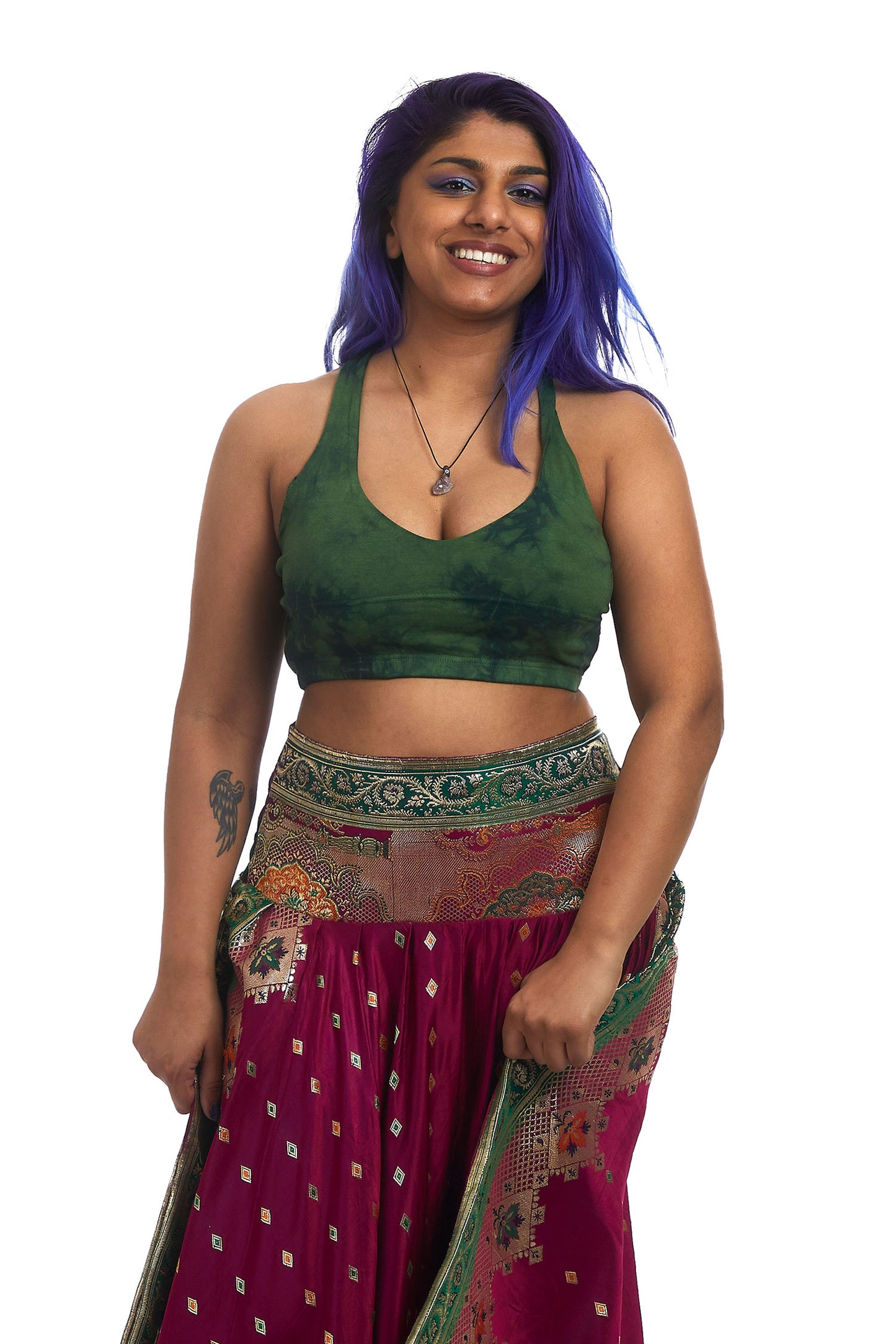 Tie Dye Yoga Bralette, Hippy Tiedye Crop Top - Tie Dye Choli (DEVTDCHO) by Altshop UK