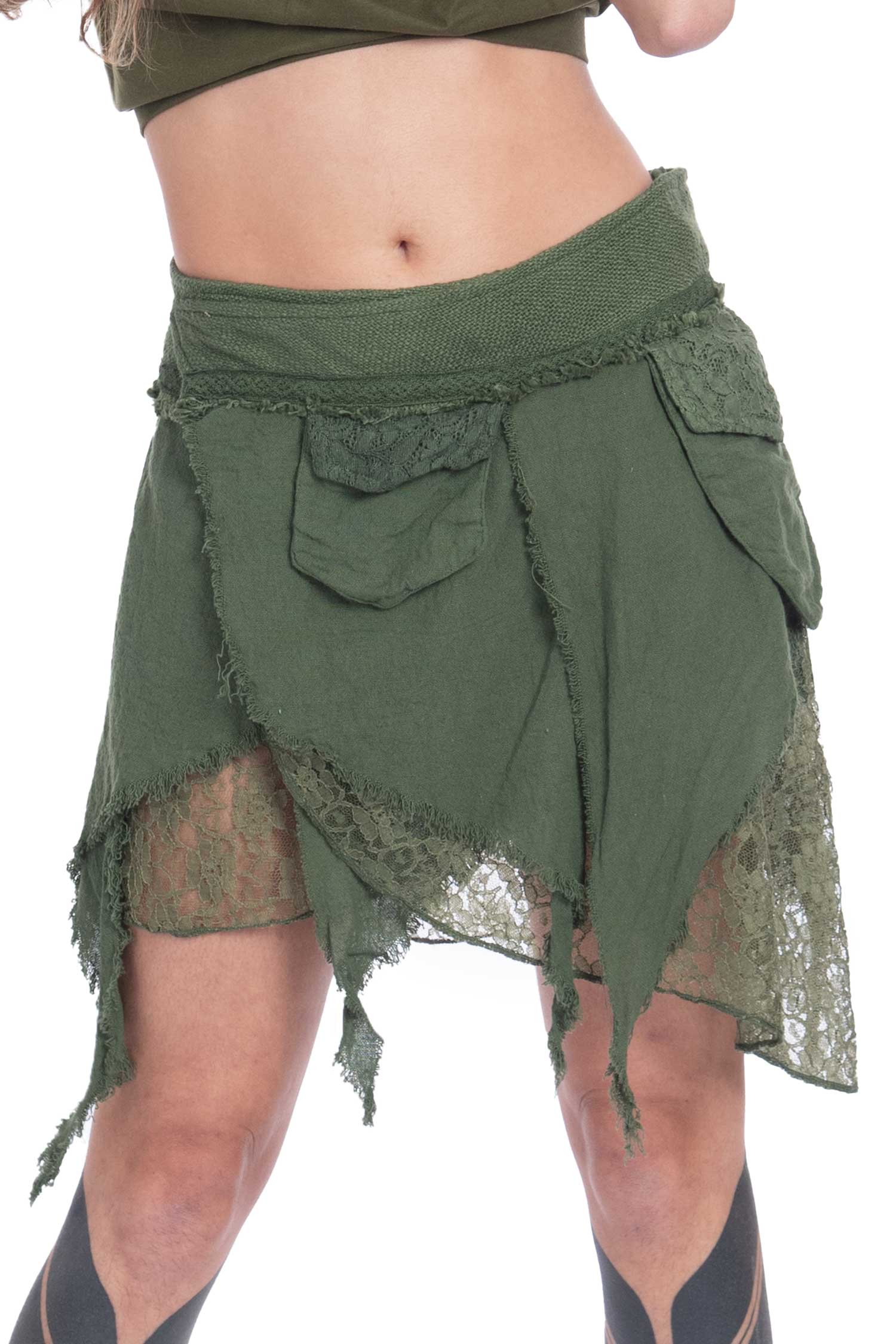 Layered Pocket Pixie Skirt - Jute Shivay Skirt (DCJUSH) by Altshop UK