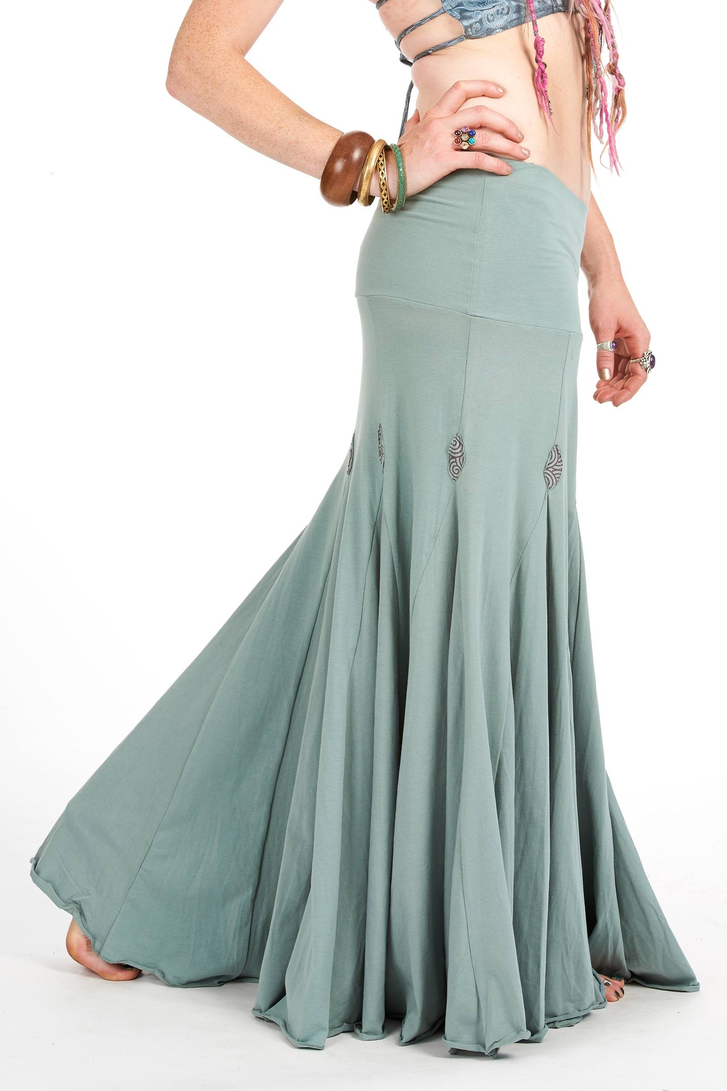 Mermaid Fishtail Skirt, organic cotton long Goa psy faery skirt - Booty Skirt (TSK230) by Altshop UK