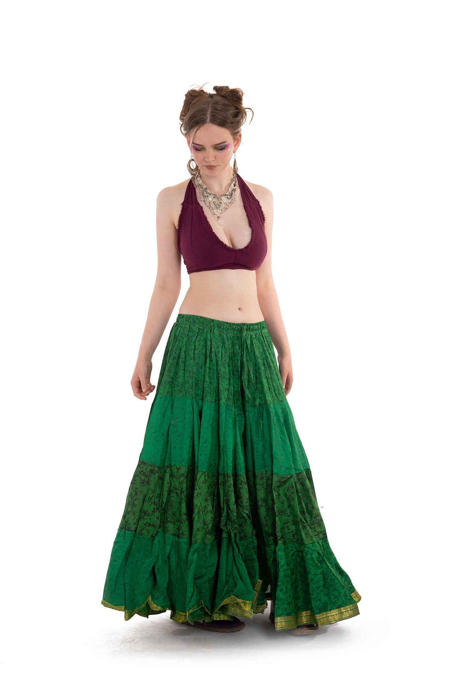 Long Upcycled Belly Dance ATS Skirt