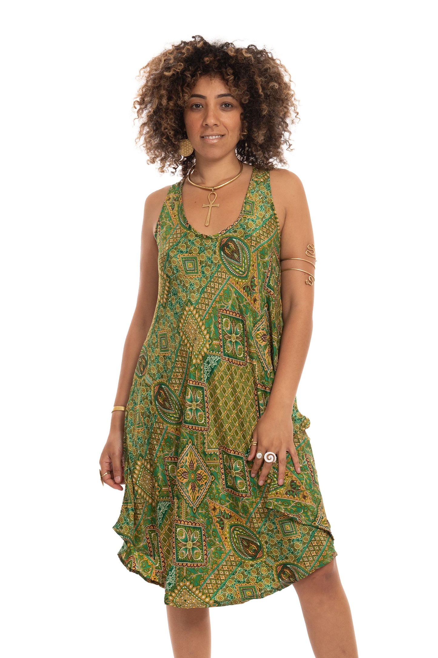 Floaty Sleeveless Summer Boho Hippie Dress for Bohemian Woman