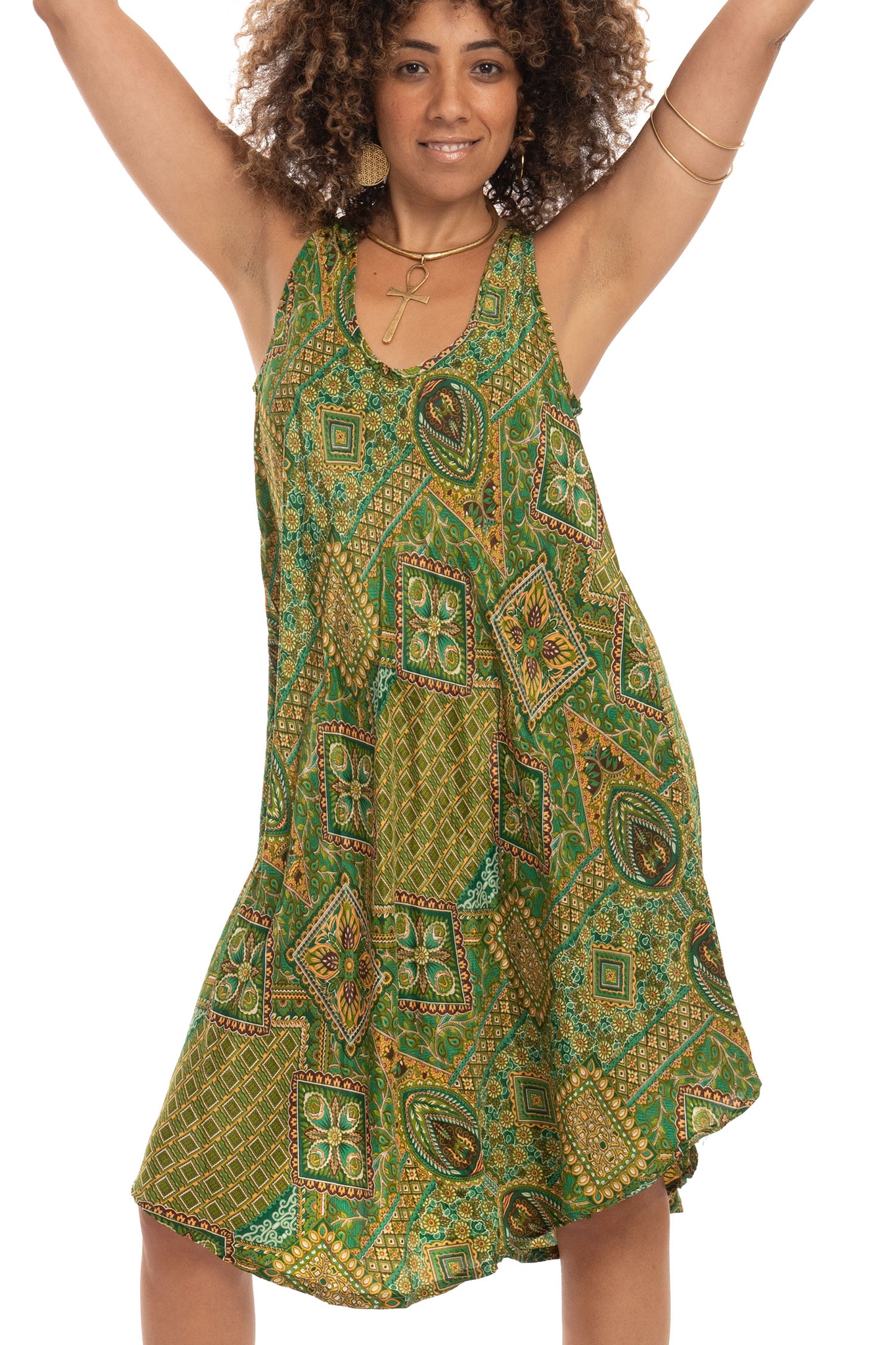 Floaty Sleeveless Summer Boho Hippie Dress for Bohemian Woman