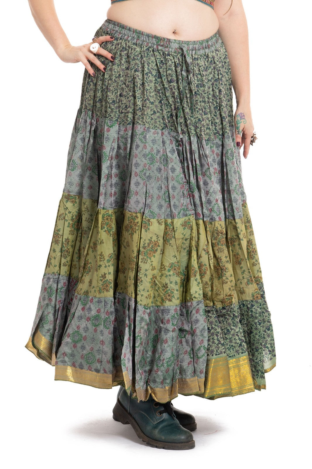 Long Upcycled Belly Dance Ats Skirt