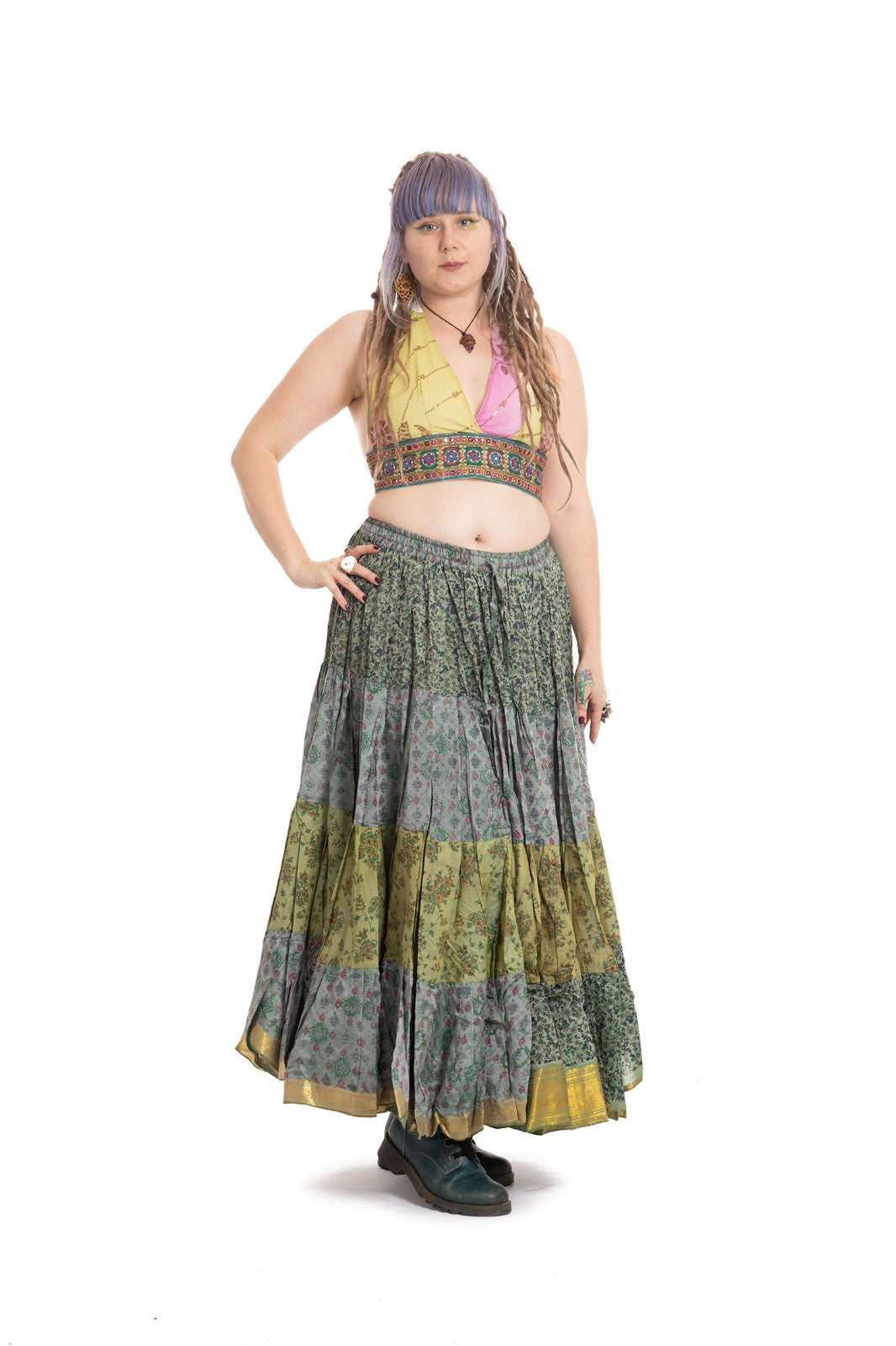 Long Upcycled Belly Dance Ats Skirt
