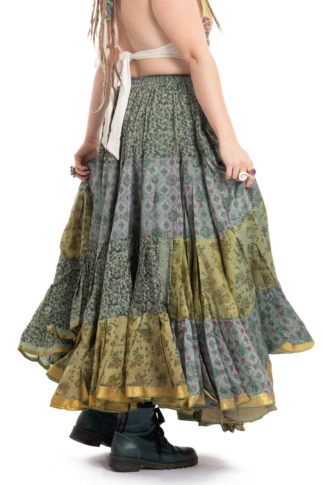 Long Upcycled Belly Dance Ats Skirt