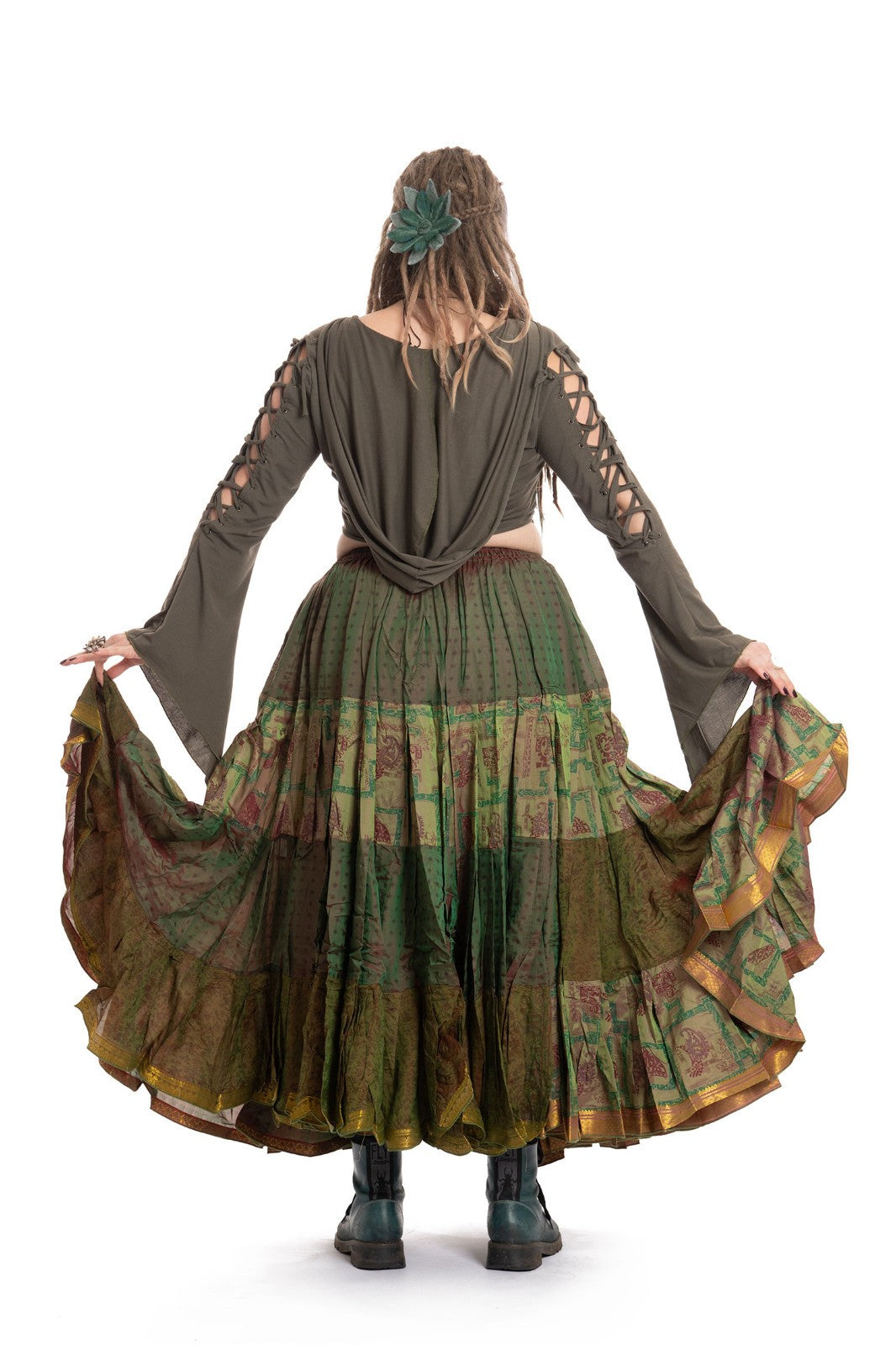 Long Upcycled Belly Dance Ats Skirt