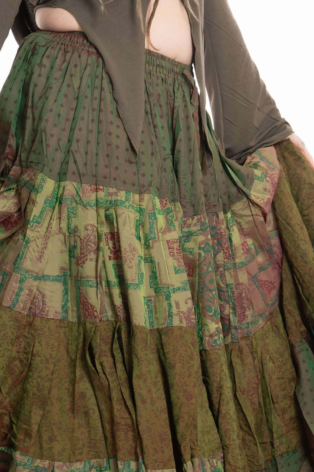 Long Upcycled Belly Dance Ats Skirt