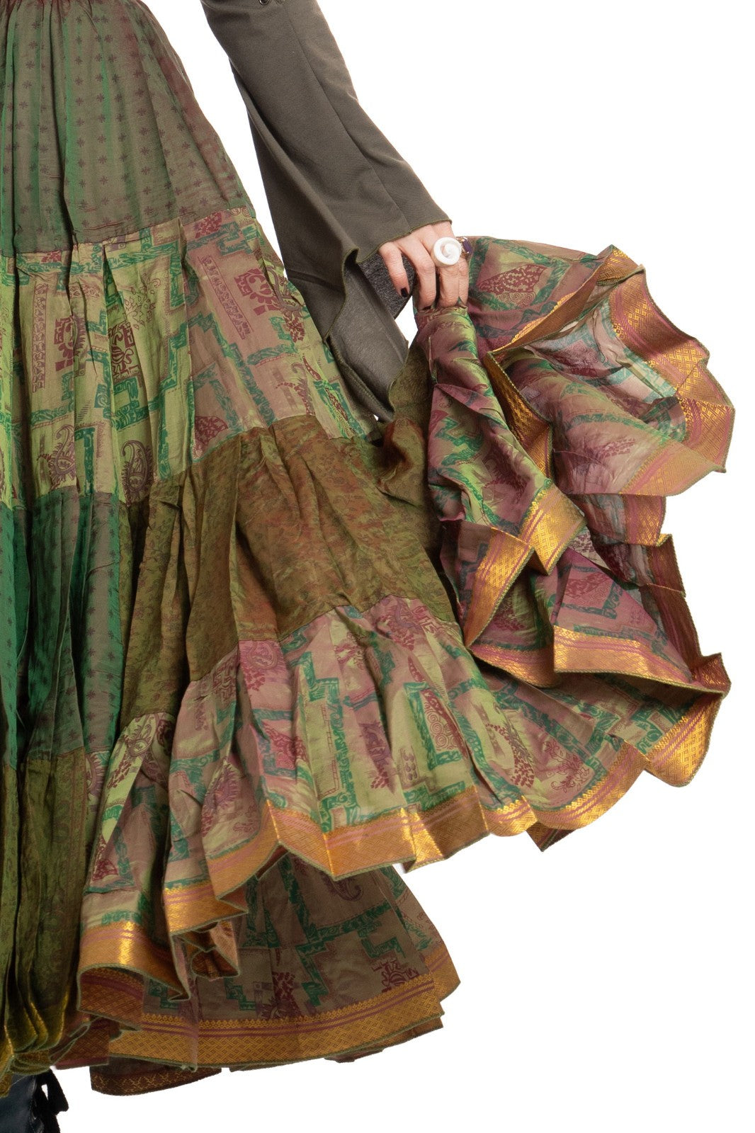 Long Upcycled Belly Dance Ats Skirt