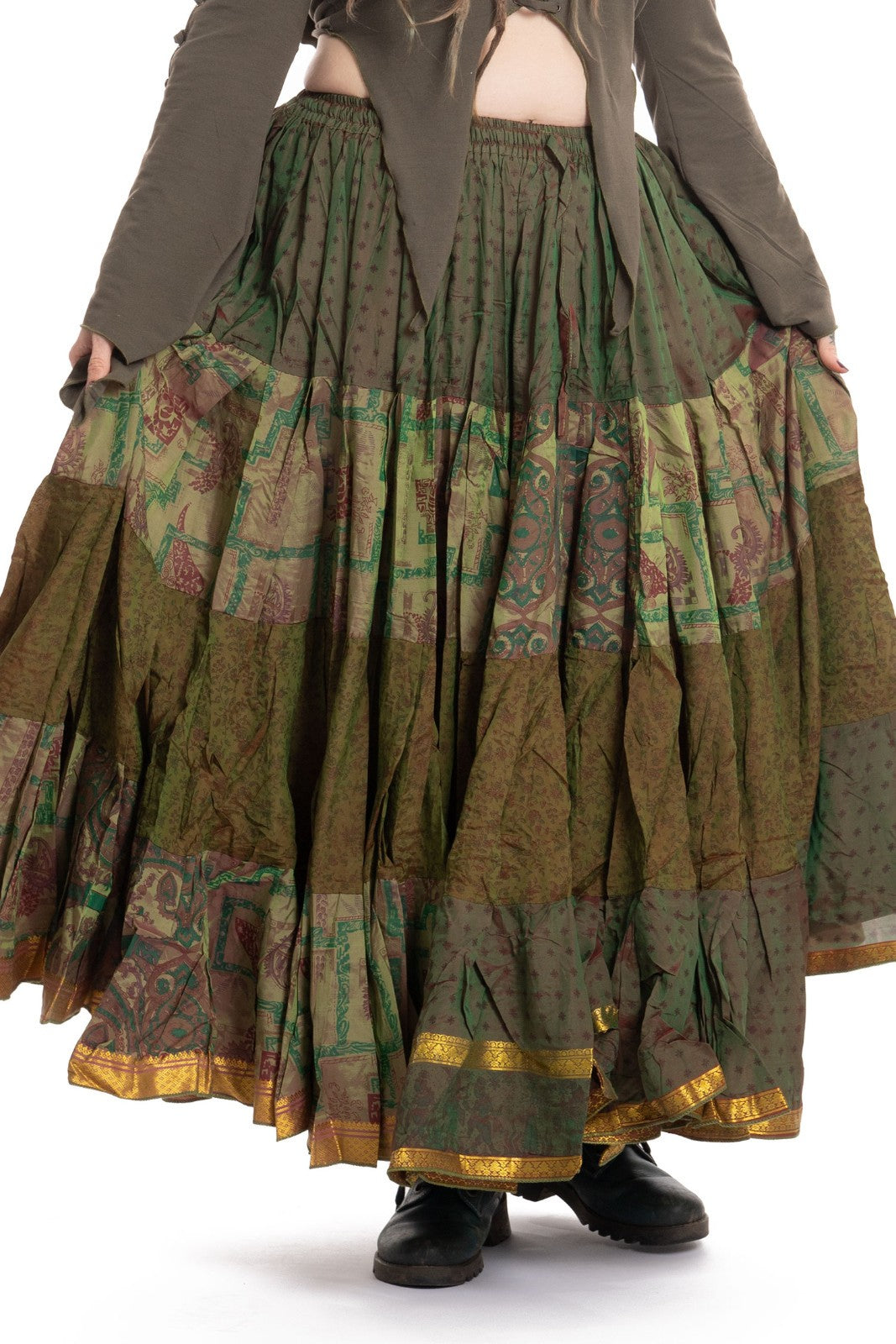 Long Upcycled Belly Dance Ats Skirt