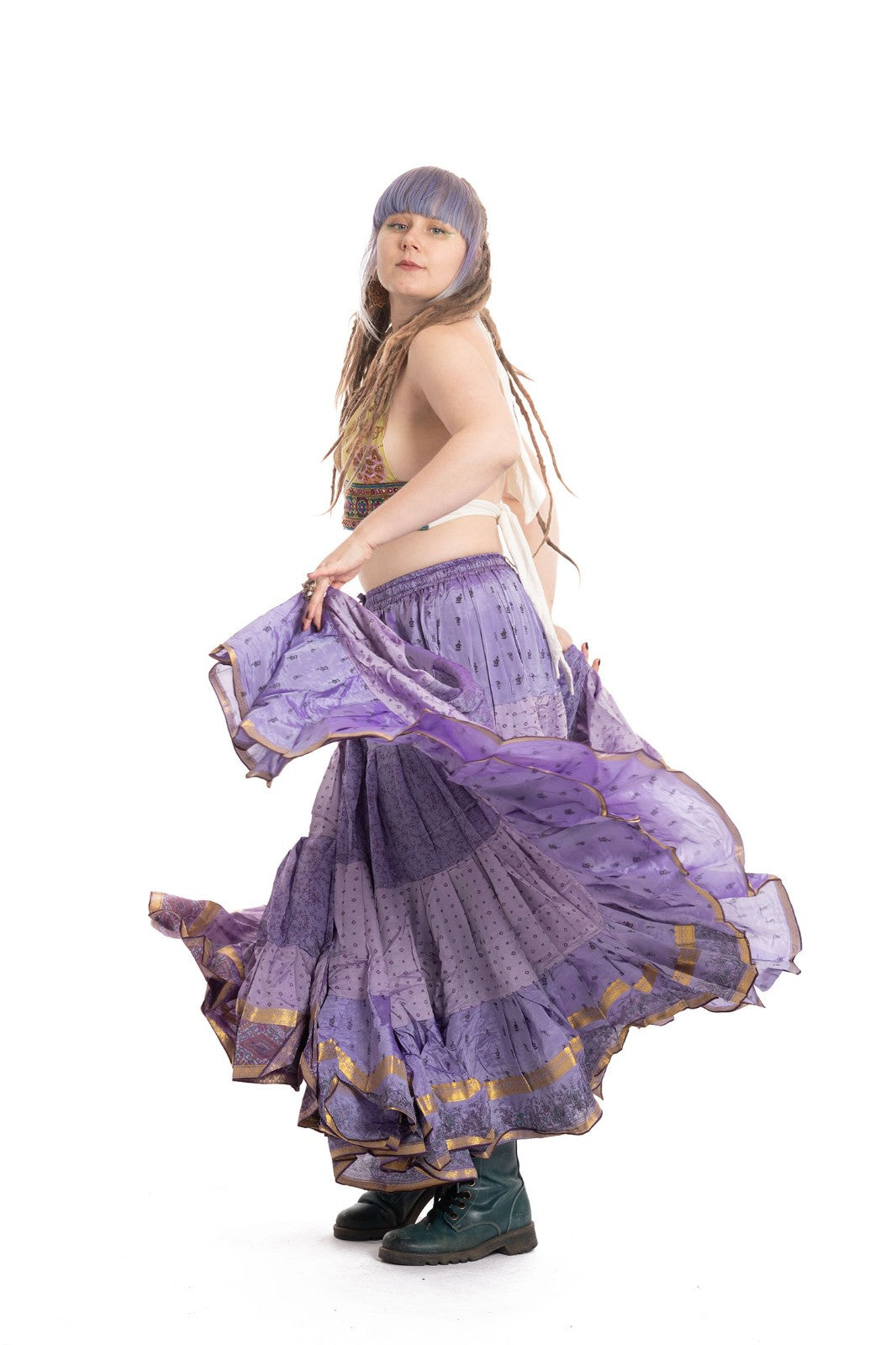 Long Upcycled Belly Dance Ats Skirt