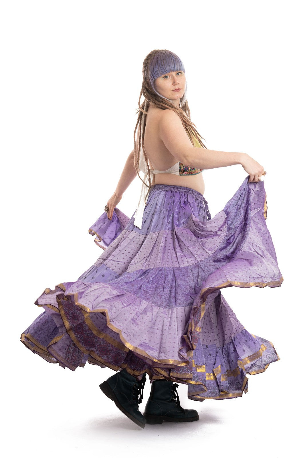 Long Upcycled Belly Dance Ats Skirt