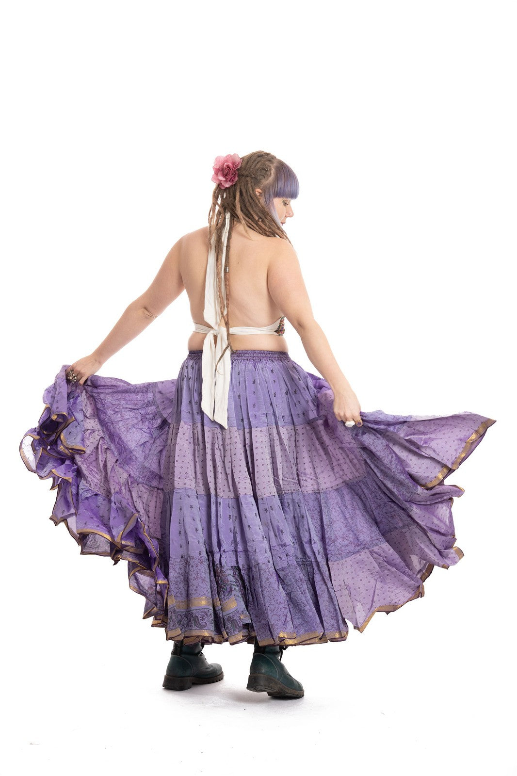 Long Upcycled Belly Dance Ats Skirt