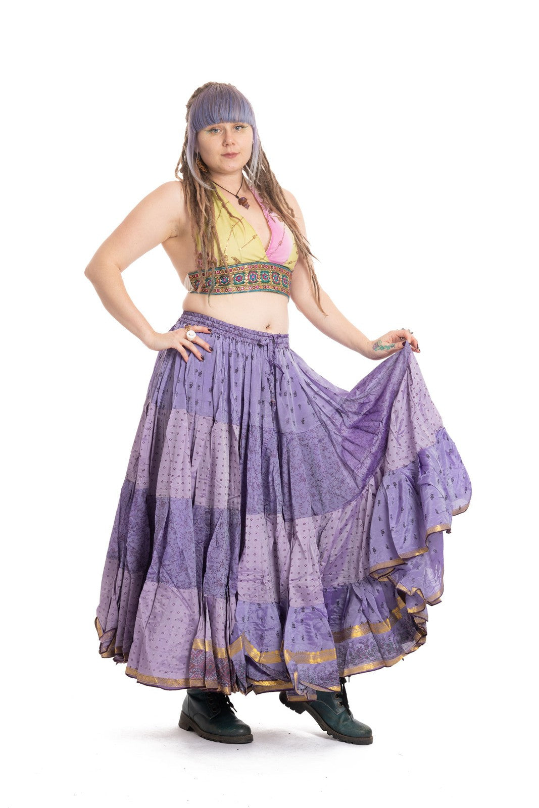 Long Upcycled Belly Dance Ats Skirt