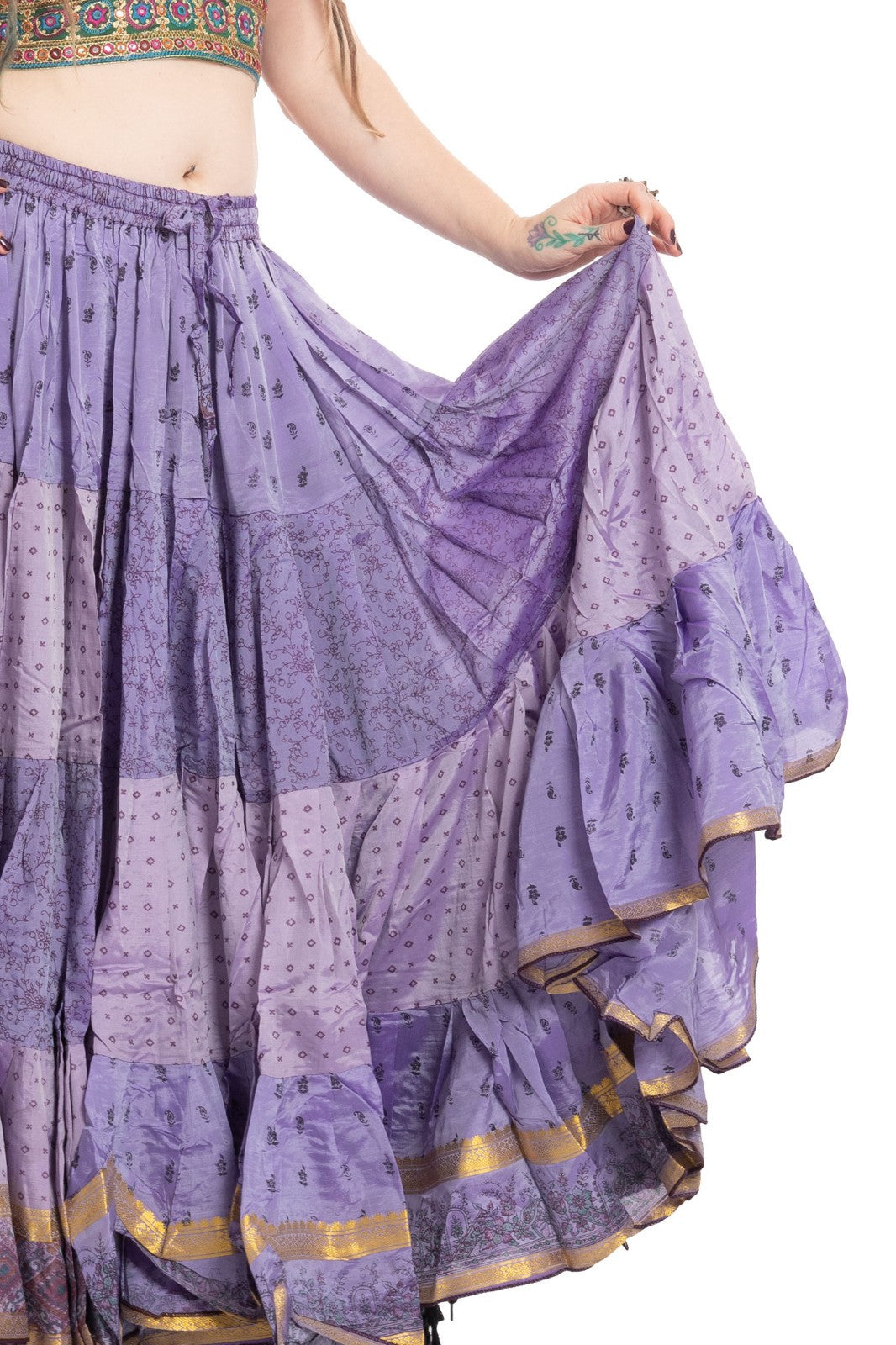 Long Upcycled Belly Dance Ats Skirt