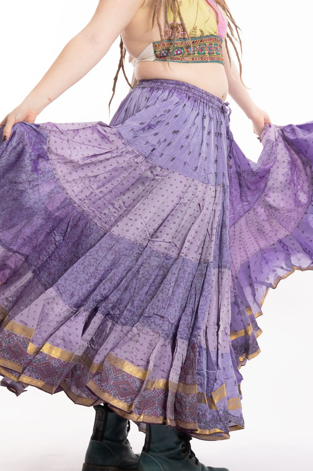 Long Upcycled Belly Dance Ats Skirt