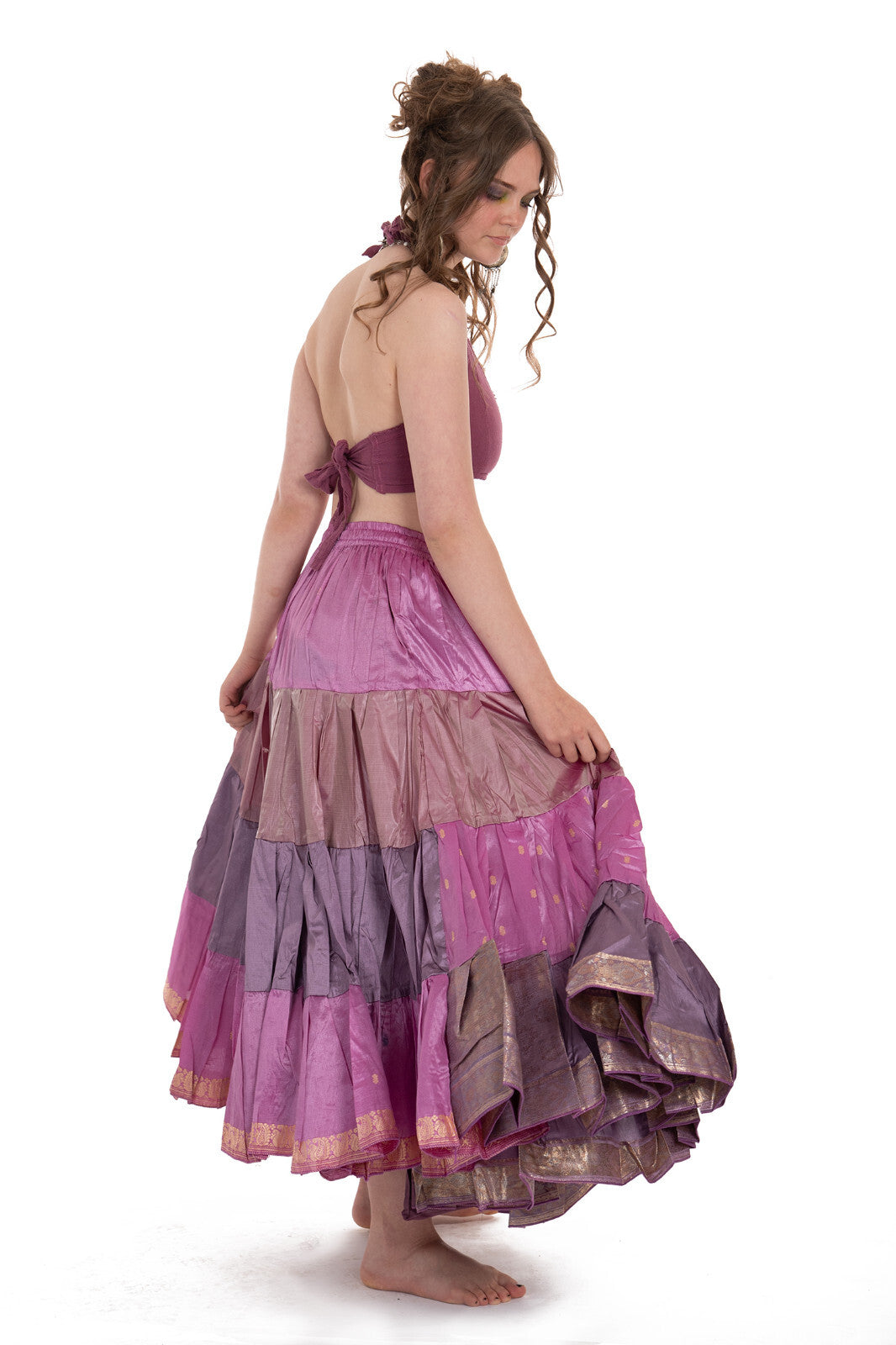 Long Upcycled Belly Dance Ats Skirt