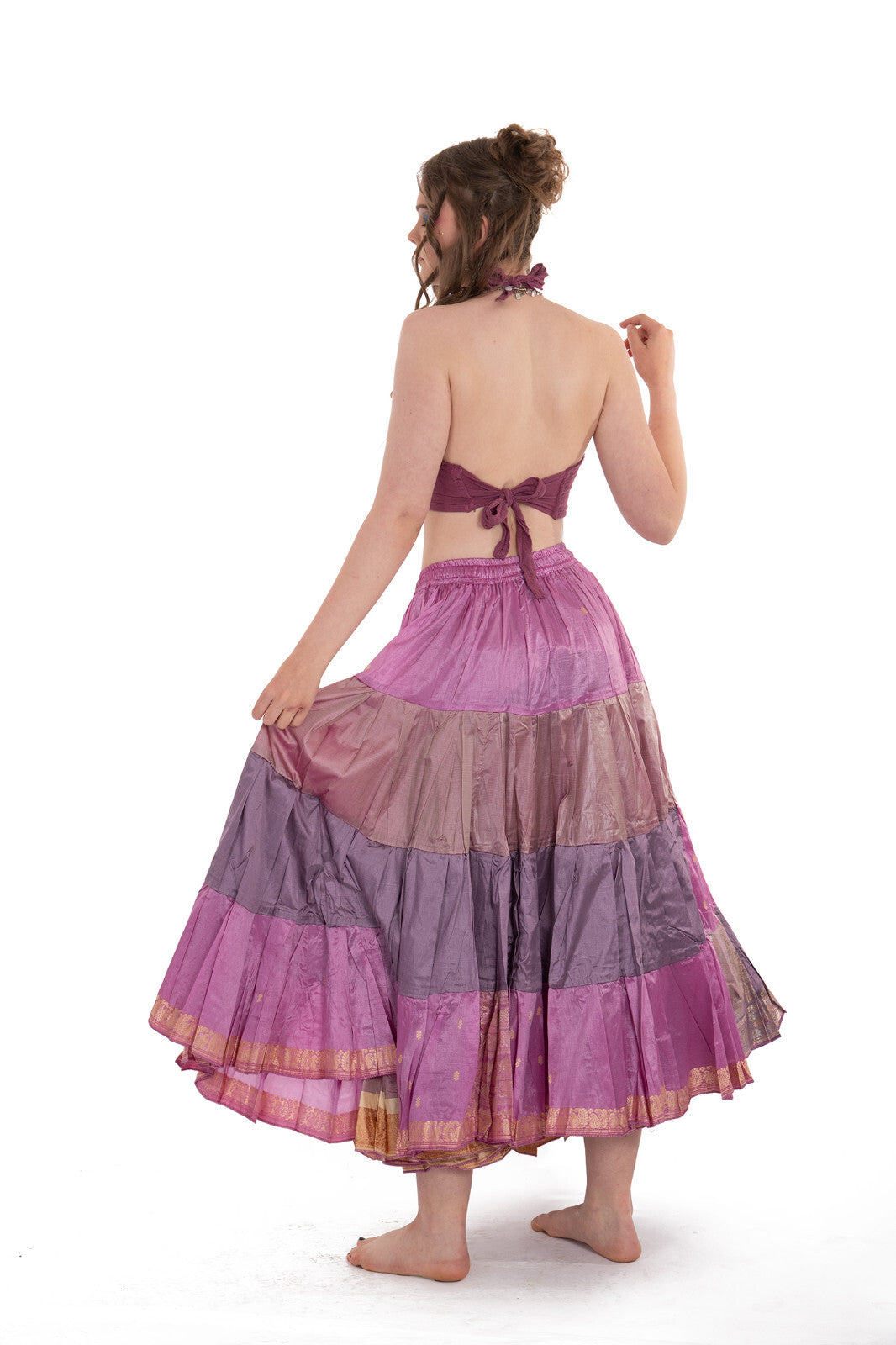 Long Upcycled Belly Dance Ats Skirt