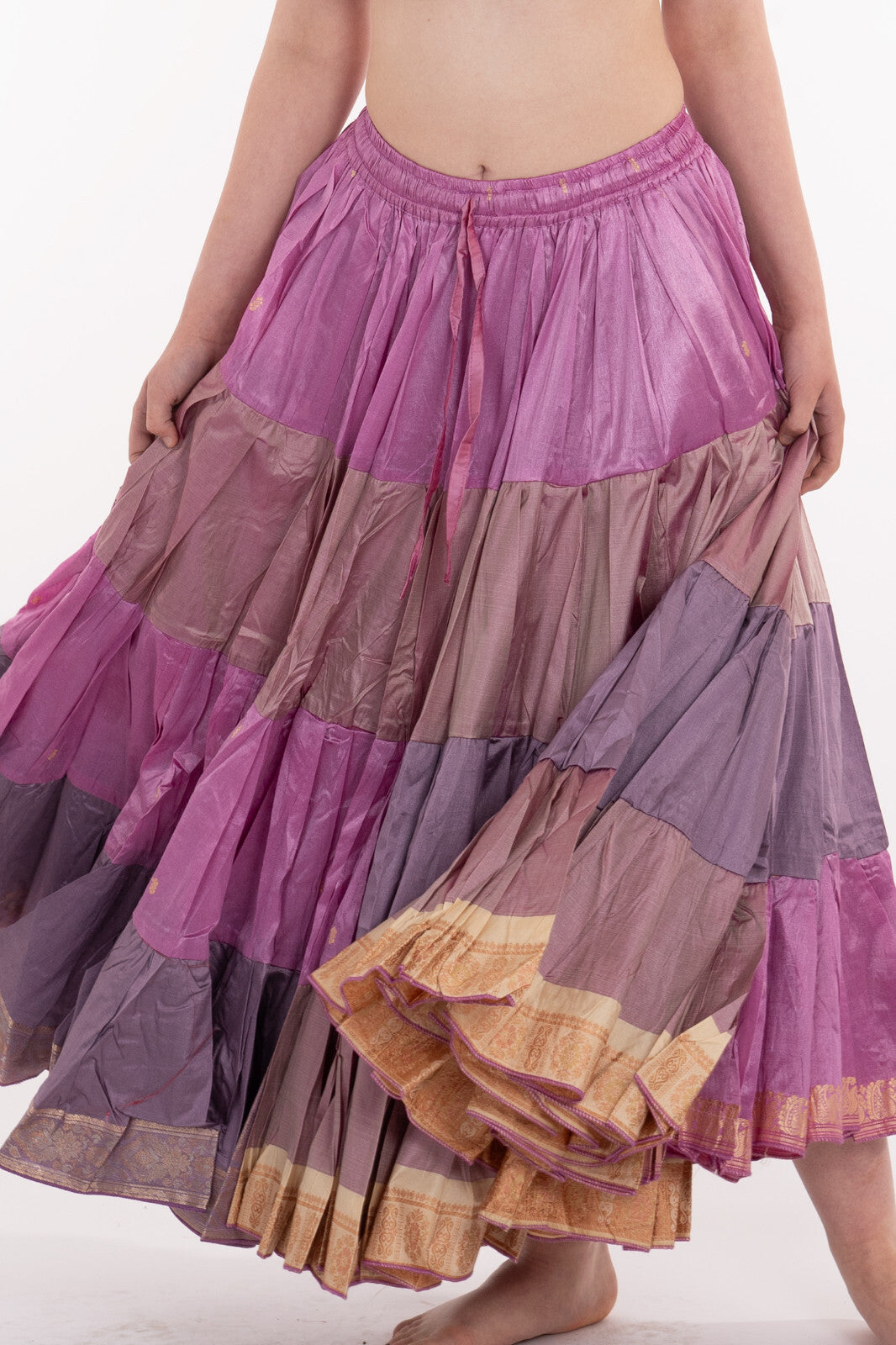 Long Upcycled Belly Dance Ats Skirt