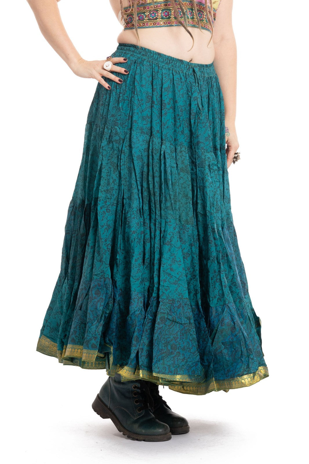 Long Upcycled Belly Dance Ats Skirt