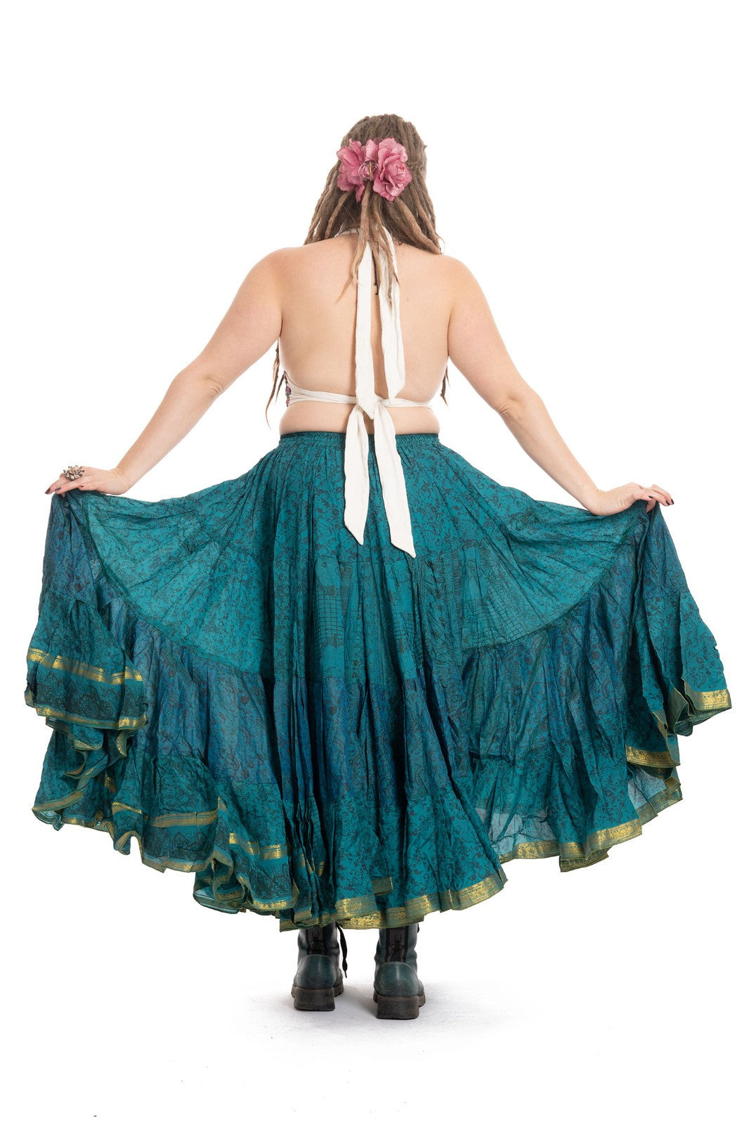 Long Upcycled Belly Dance Ats Skirt