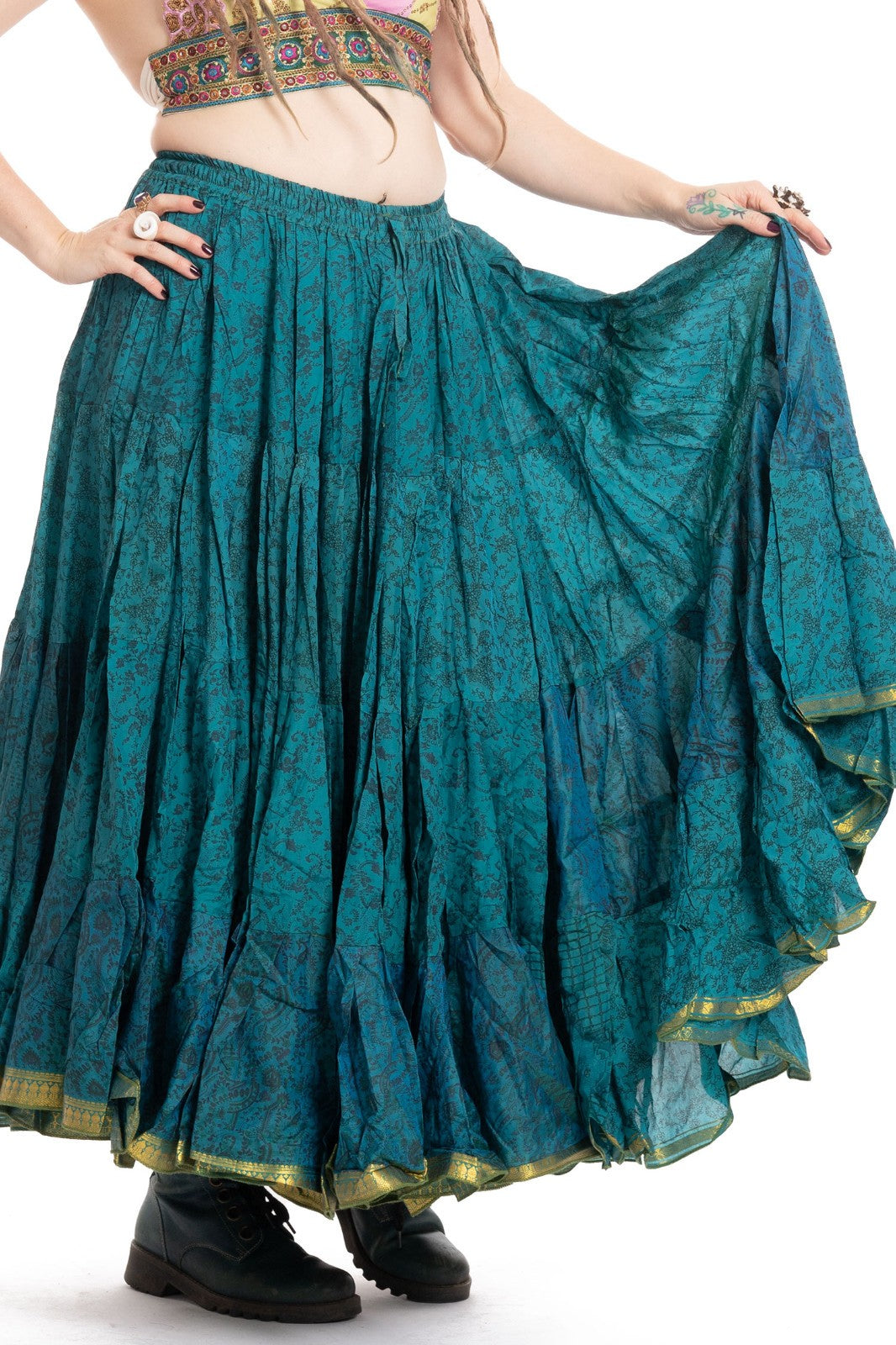 Long Upcycled Belly Dance Ats Skirt