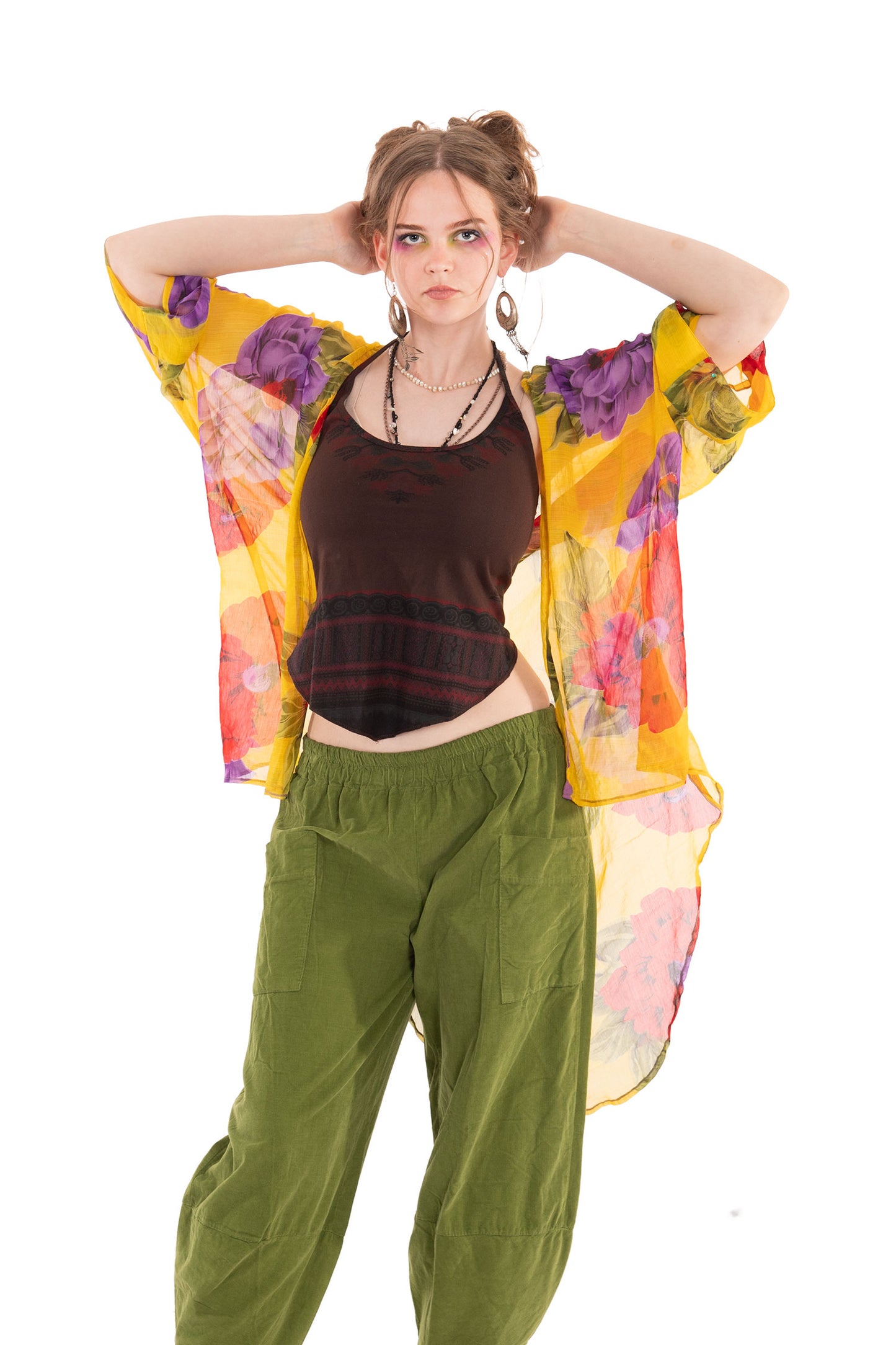 Upcycled Sheer Floaty Boho Kimono