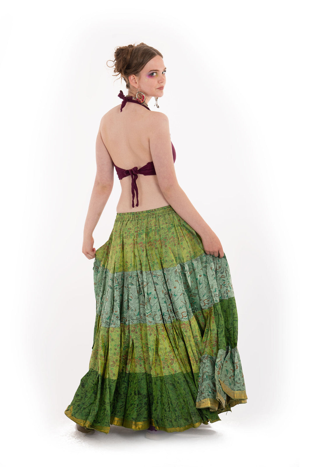 Long Upcycled Belly Dance Ats Skirt