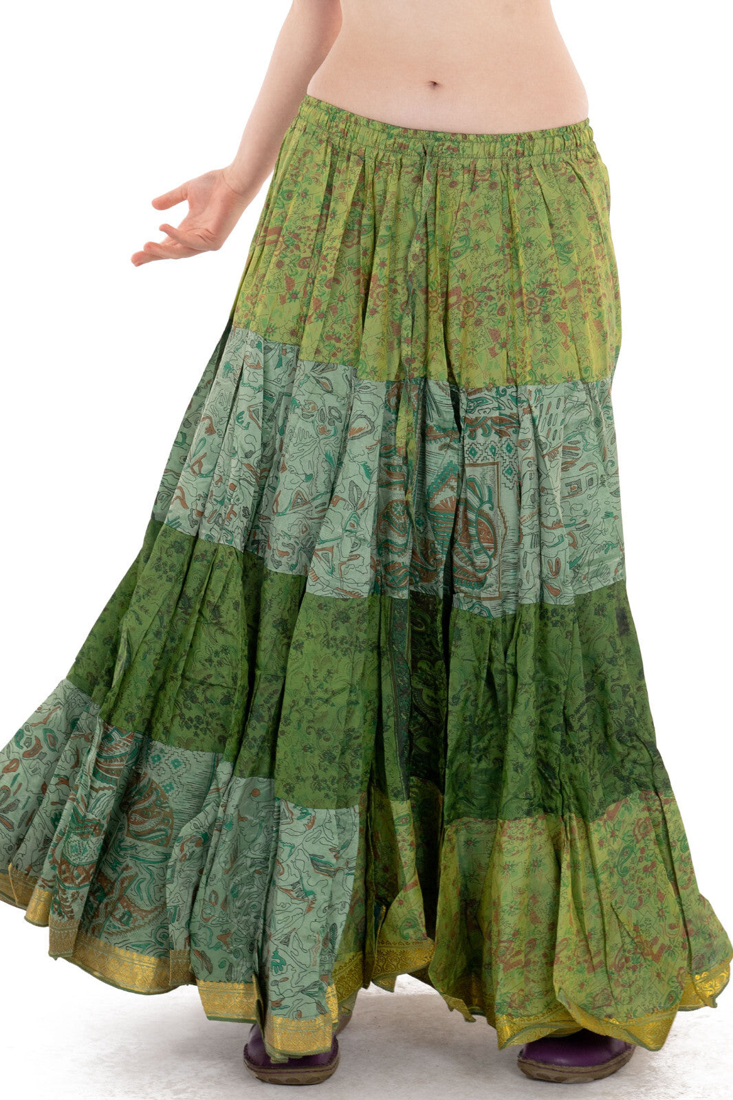 Long Upcycled Belly Dance Ats Skirt