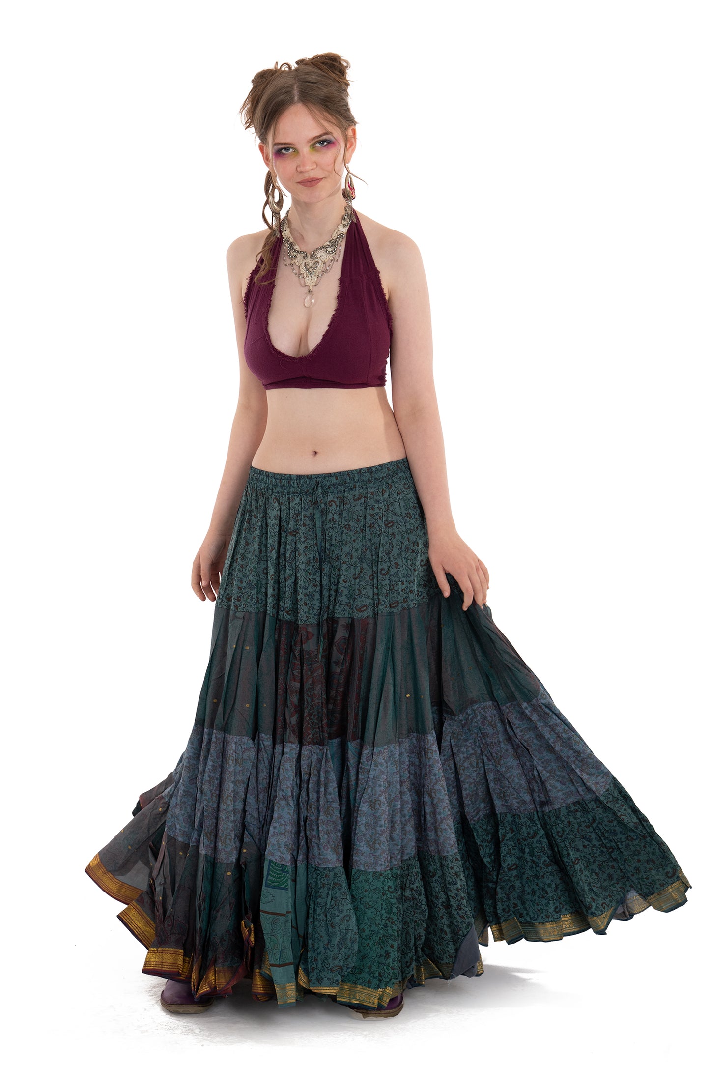 Long Upcycled Belly Dance ATS Skirt