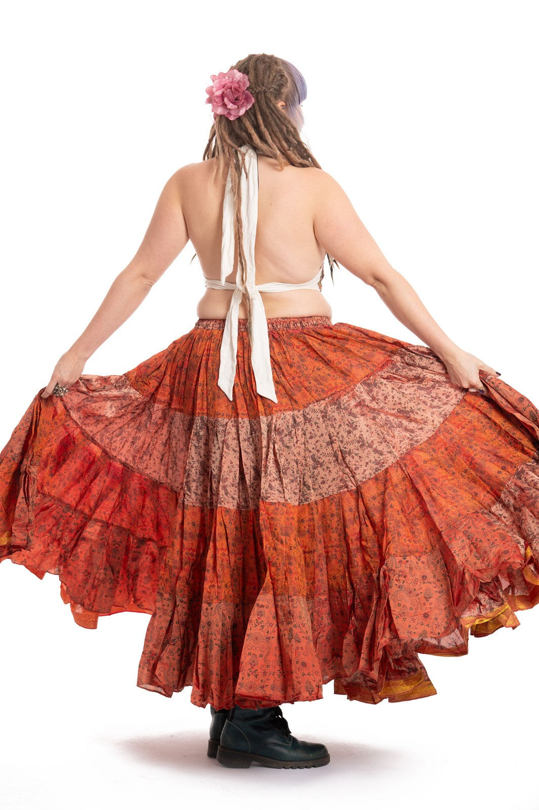Long Upcycled Belly Dance Ats Skirt