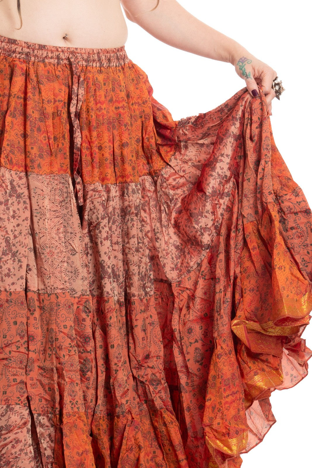 Long Upcycled Belly Dance Ats Skirt