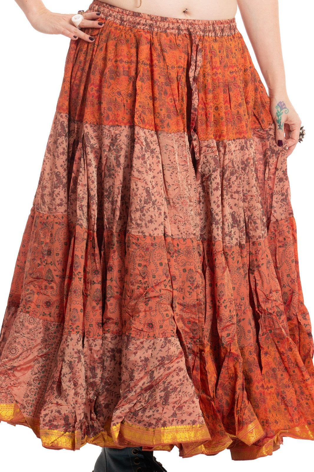 Long Upcycled Belly Dance Ats Skirt