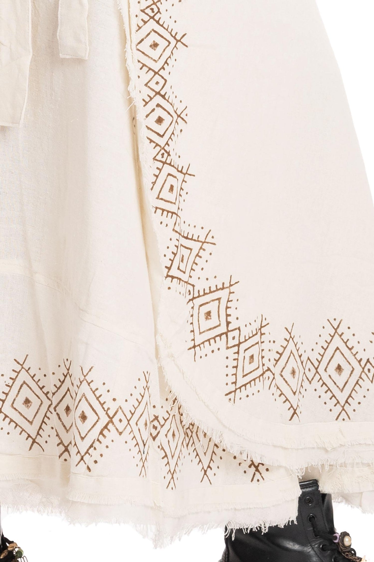 Hand Block Printed Goa Boho Hippy Jute Wrap Skirt