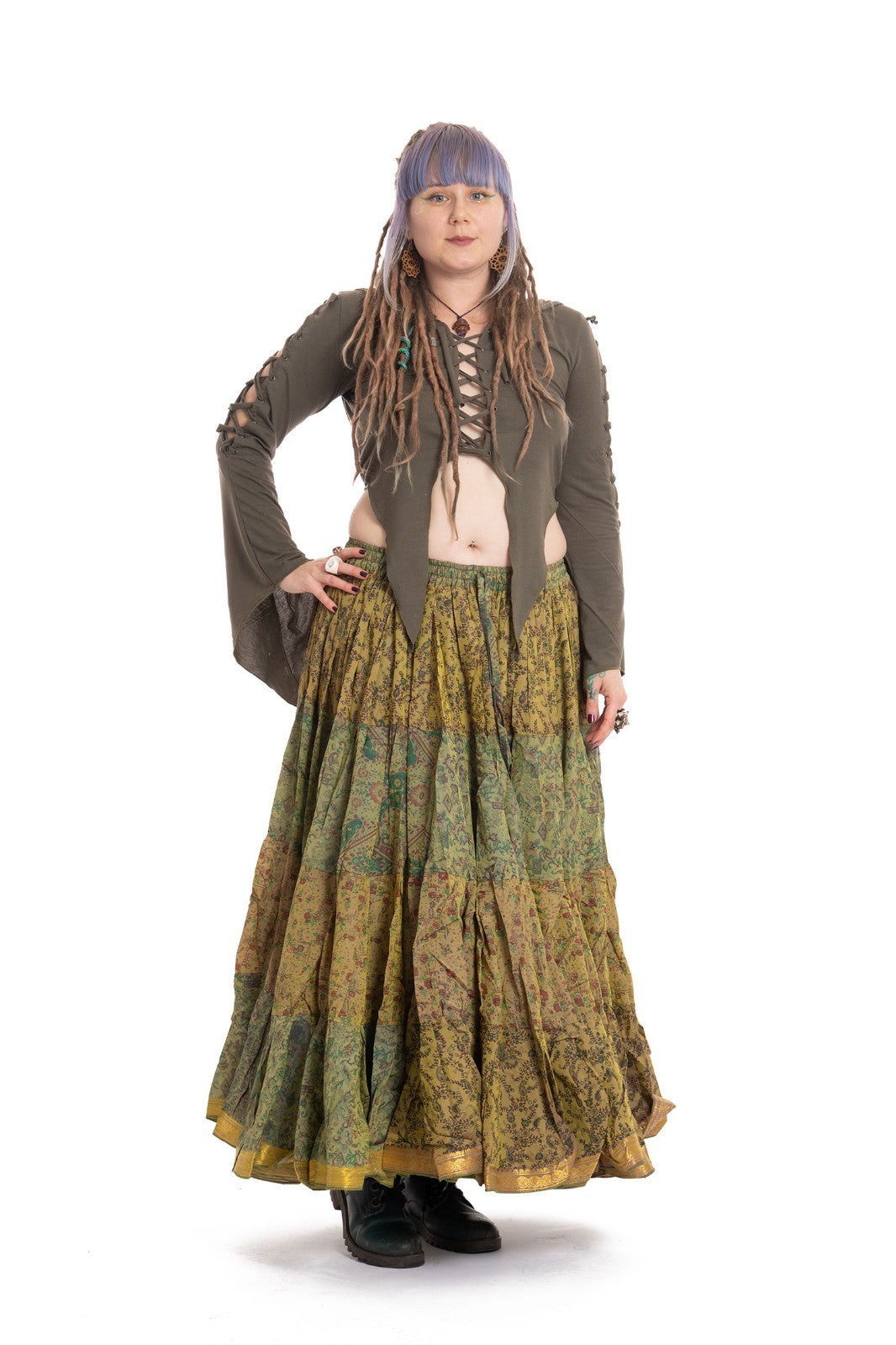 Long Upcycled Belly Dance Ats Skirt