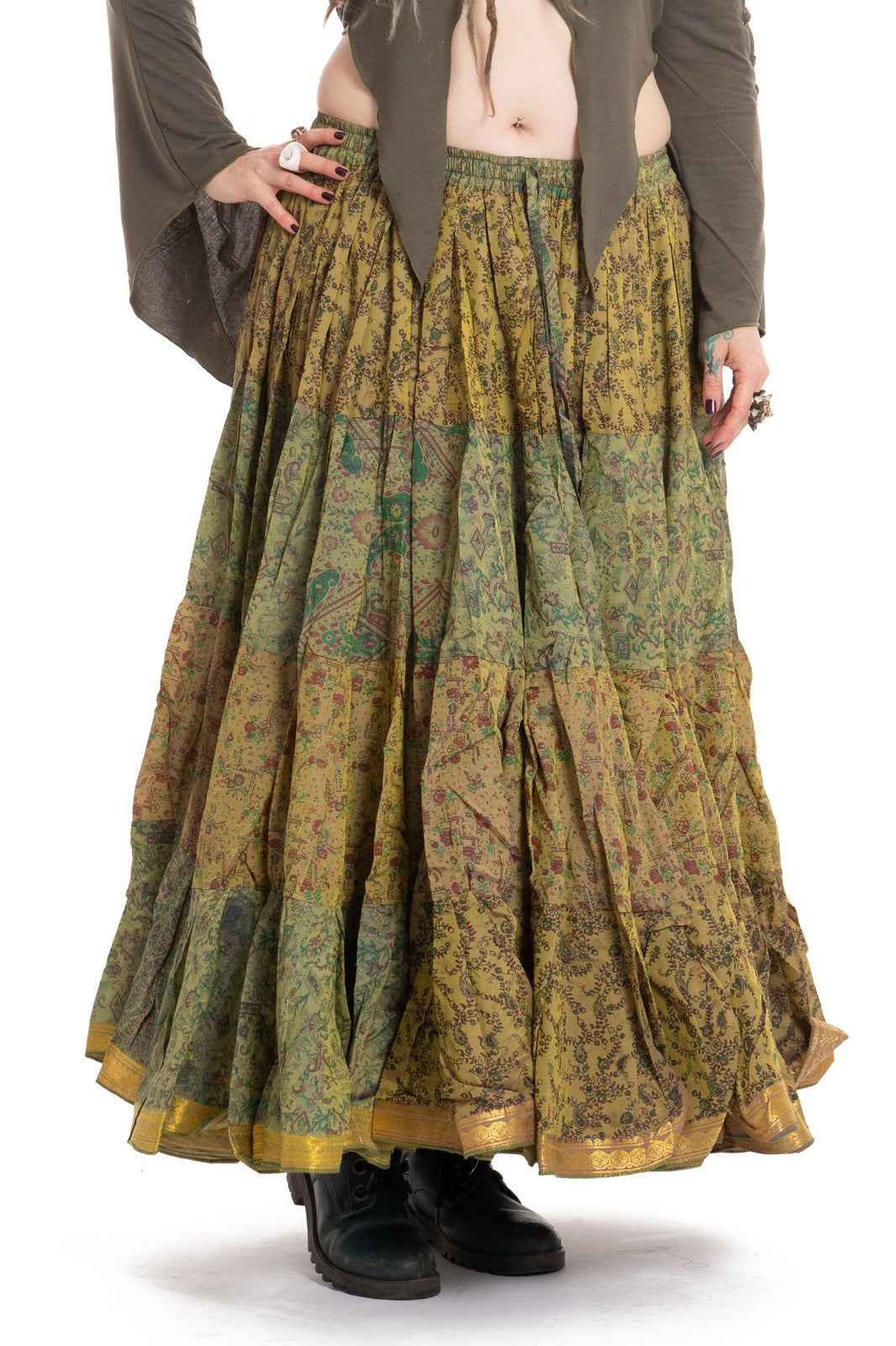 Long Upcycled Belly Dance Ats Skirt