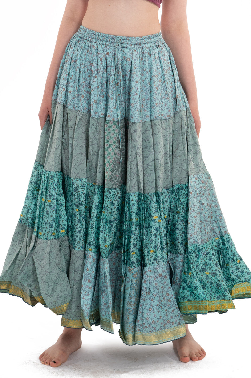 Long Upcycled Belly Dance Ats Skirt