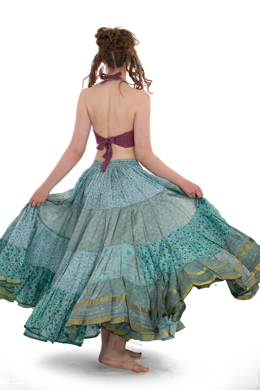 Long Upcycled Belly Dance Ats Skirt