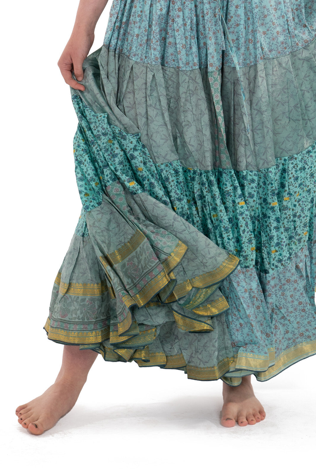 Long Upcycled Belly Dance Ats Skirt