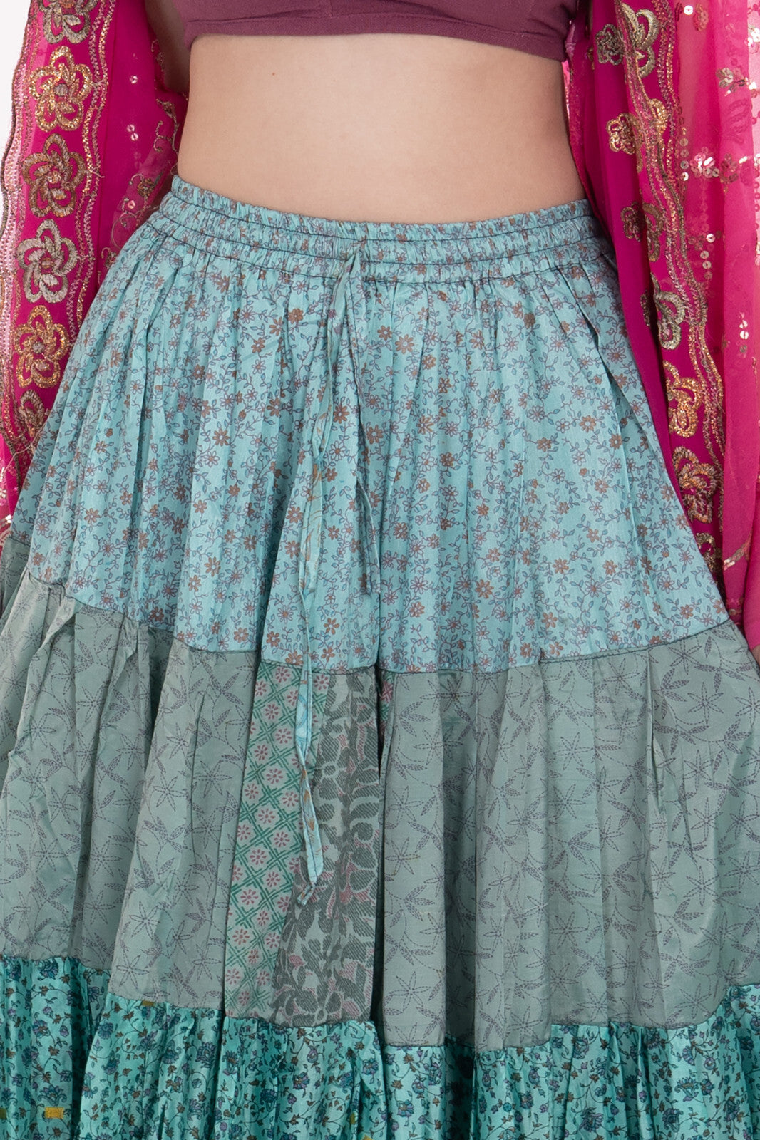 Long Upcycled Belly Dance Ats Skirt