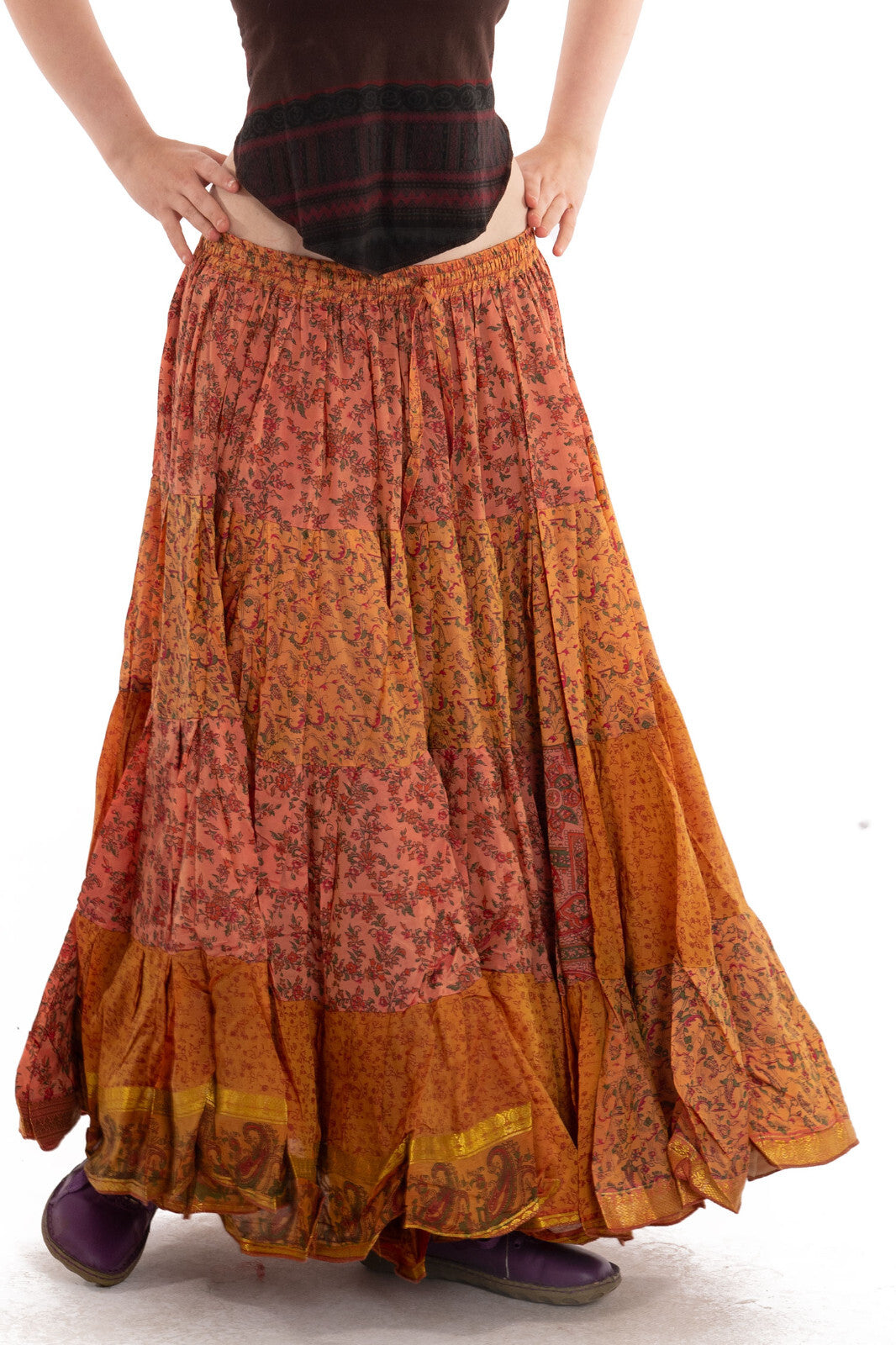 Long Upcycled Belly Dance Ats Skirt