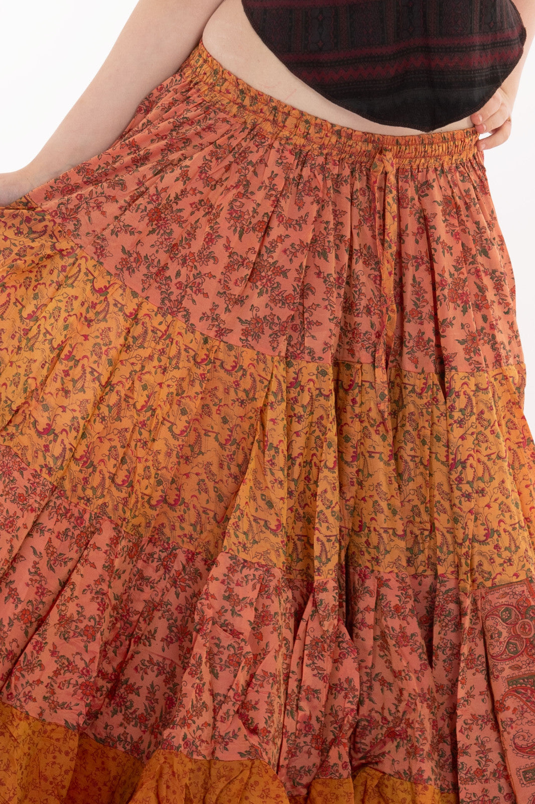 Long Upcycled Belly Dance Ats Skirt