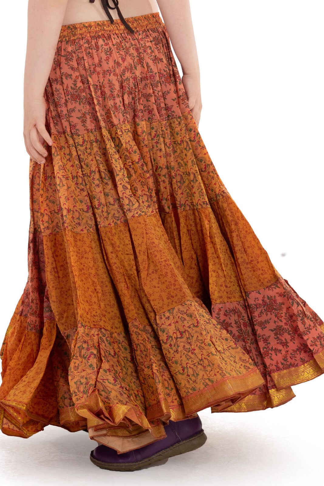 Long Upcycled Belly Dance Ats Skirt