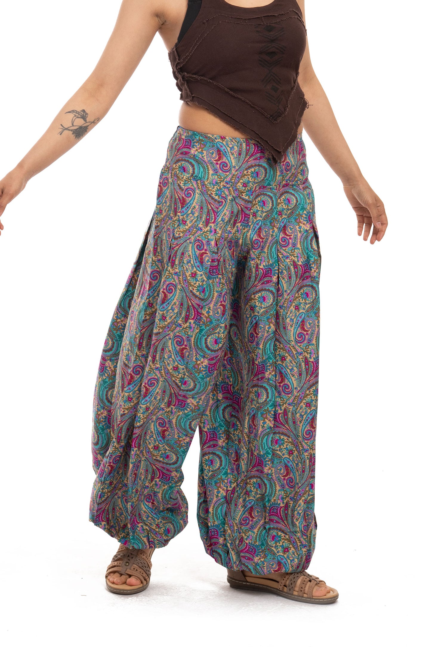 Bohemian Comfy Elasticted Waist Hippie Trousers