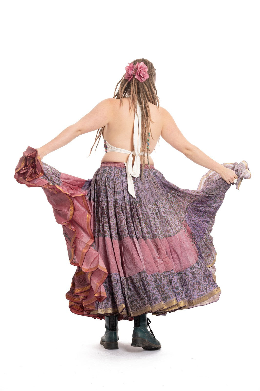 Long Upcycled Belly Dance Ats Skirt